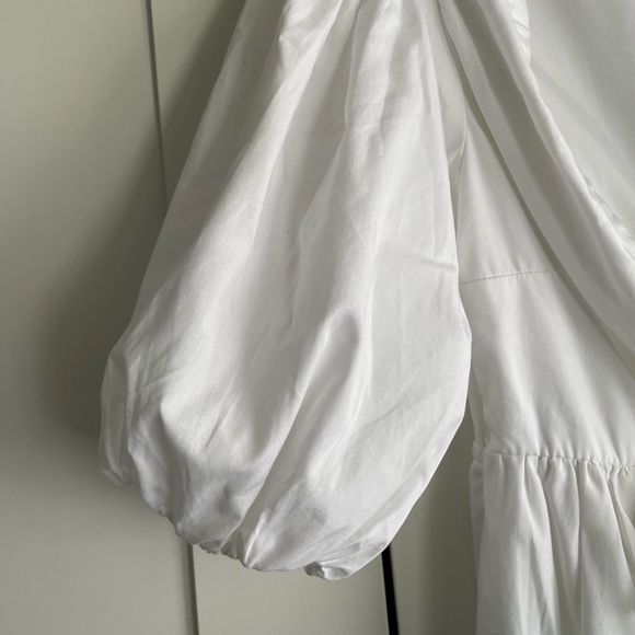 Abercrombie White Mini Puff Sleeve Summer Dress - Picture 10 of 12